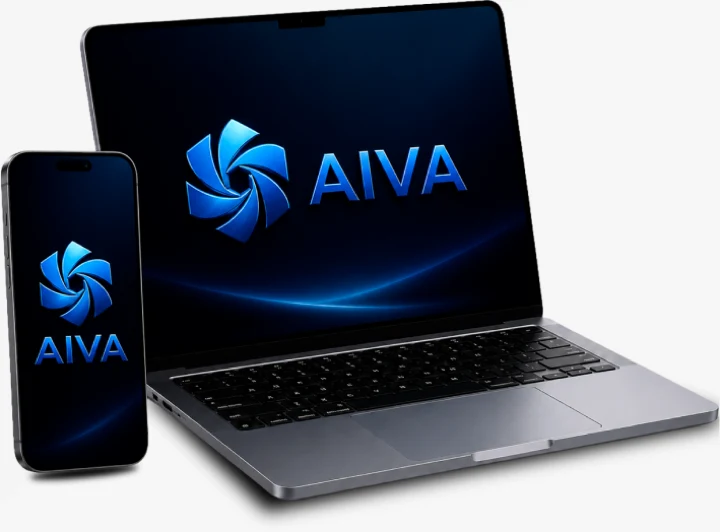 AIVA no laptop e no celular